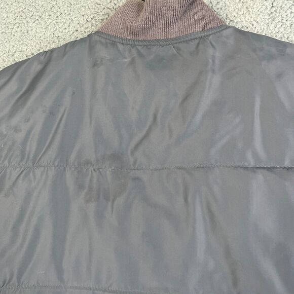 Vintage Eddie Bauer Puffer Vest Mens Medium Goose Down Outdoor Gray DISTRESSED - Picture 4 of 13